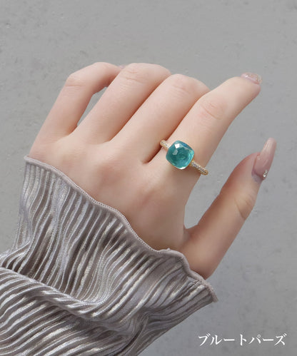 【SALE¥2,990→¥1,990】blackdia ocean ジルコニアクォーツリング