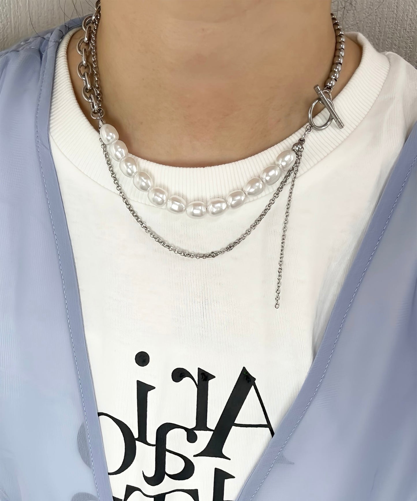 7/7 (Tue.) 12:00~販売【aiai様コラボ】パール ミックスチェーンネックレス