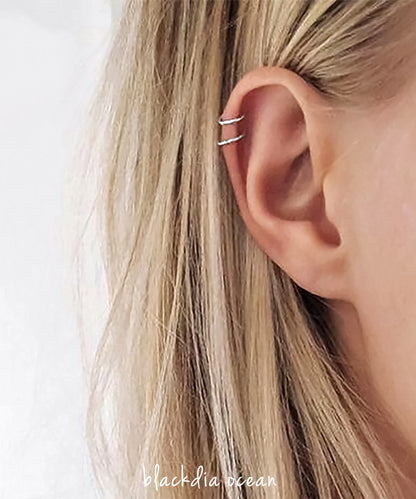 【今週末限定価格】blackdia ocean シンプル タイニー イヤーカフ
