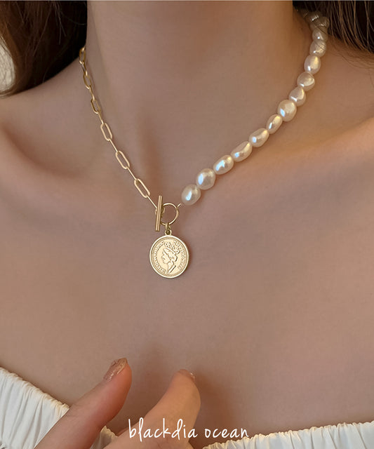 blackdia ocean バロックパール コインネックレス