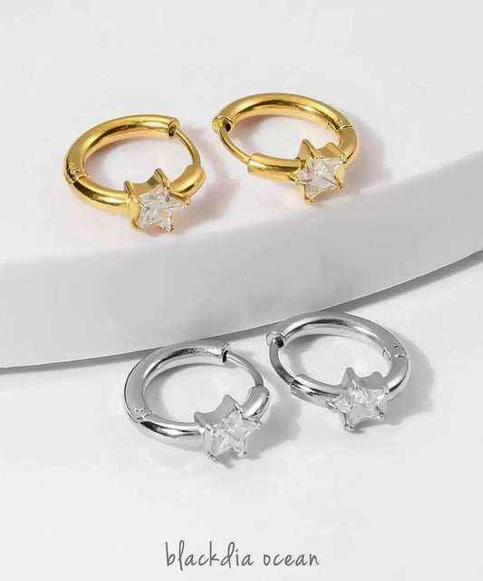 blackdia ocean ポイントジルコニア フープピアス