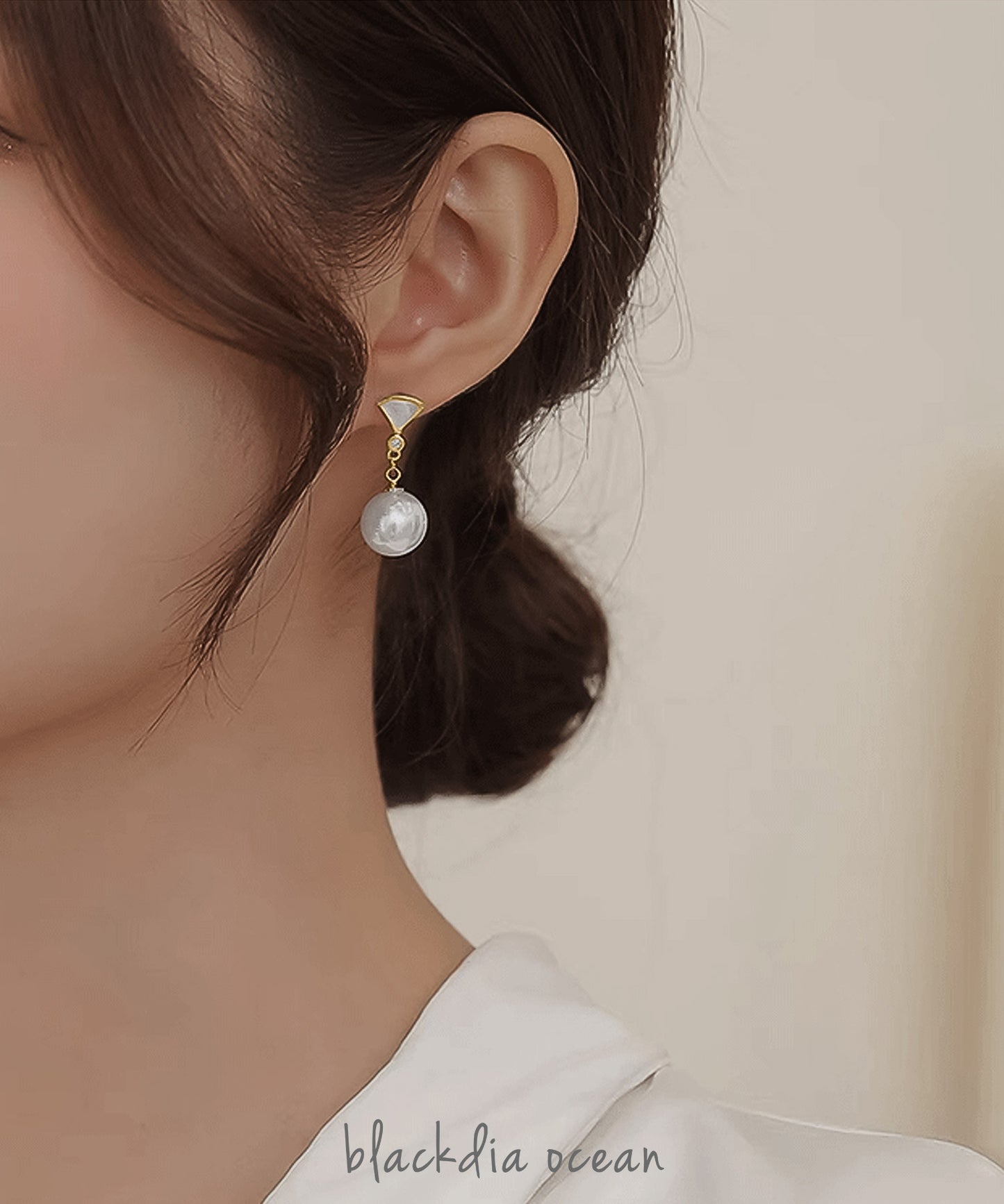 blackdia ocean パール シェルデザイン ピアス/イヤリング