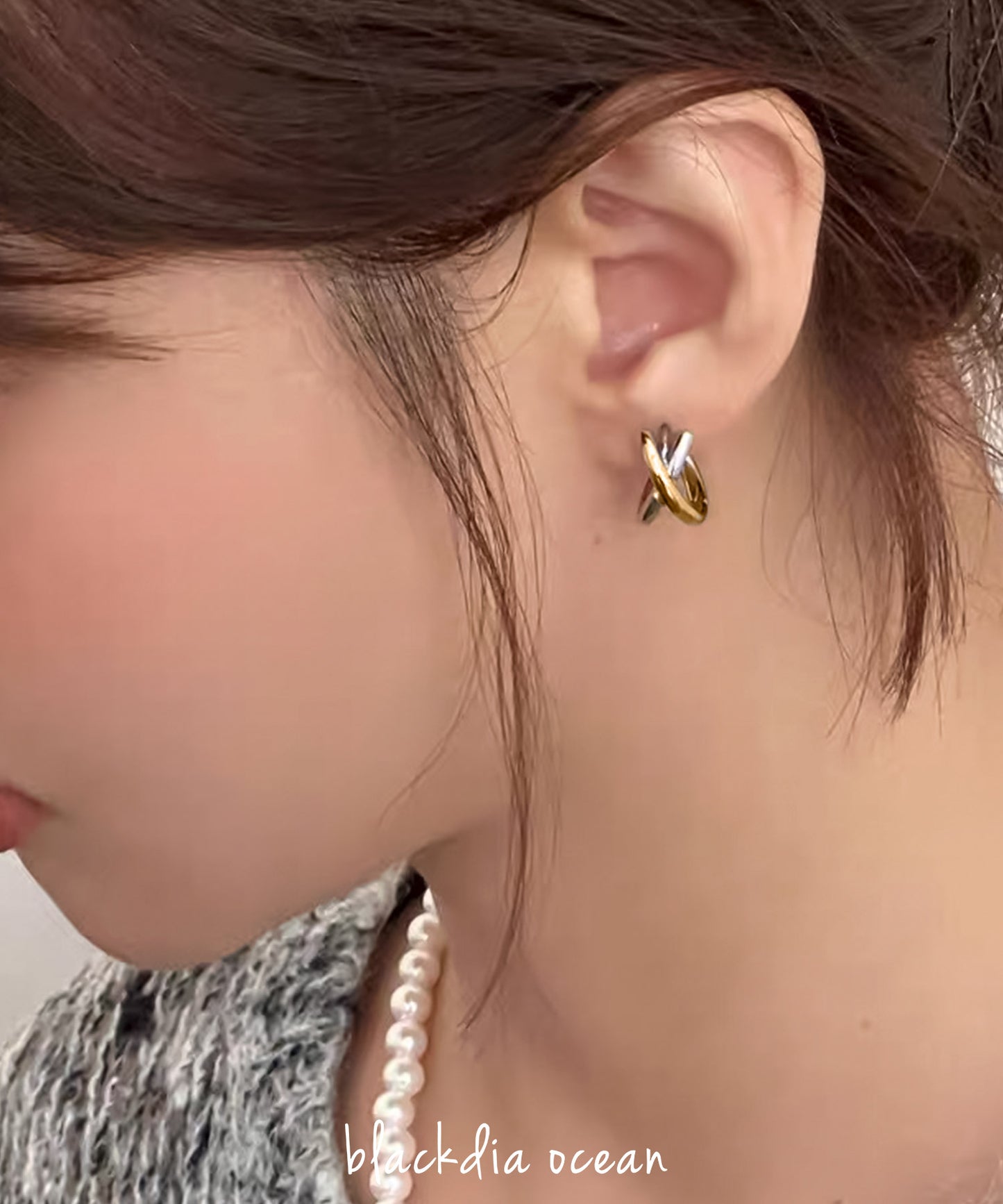 blackdia ocean クロス フープピアス