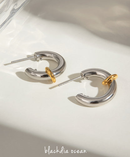 【今週末限定価格】blackdia ocean バイカラー ムーブリング ピアス