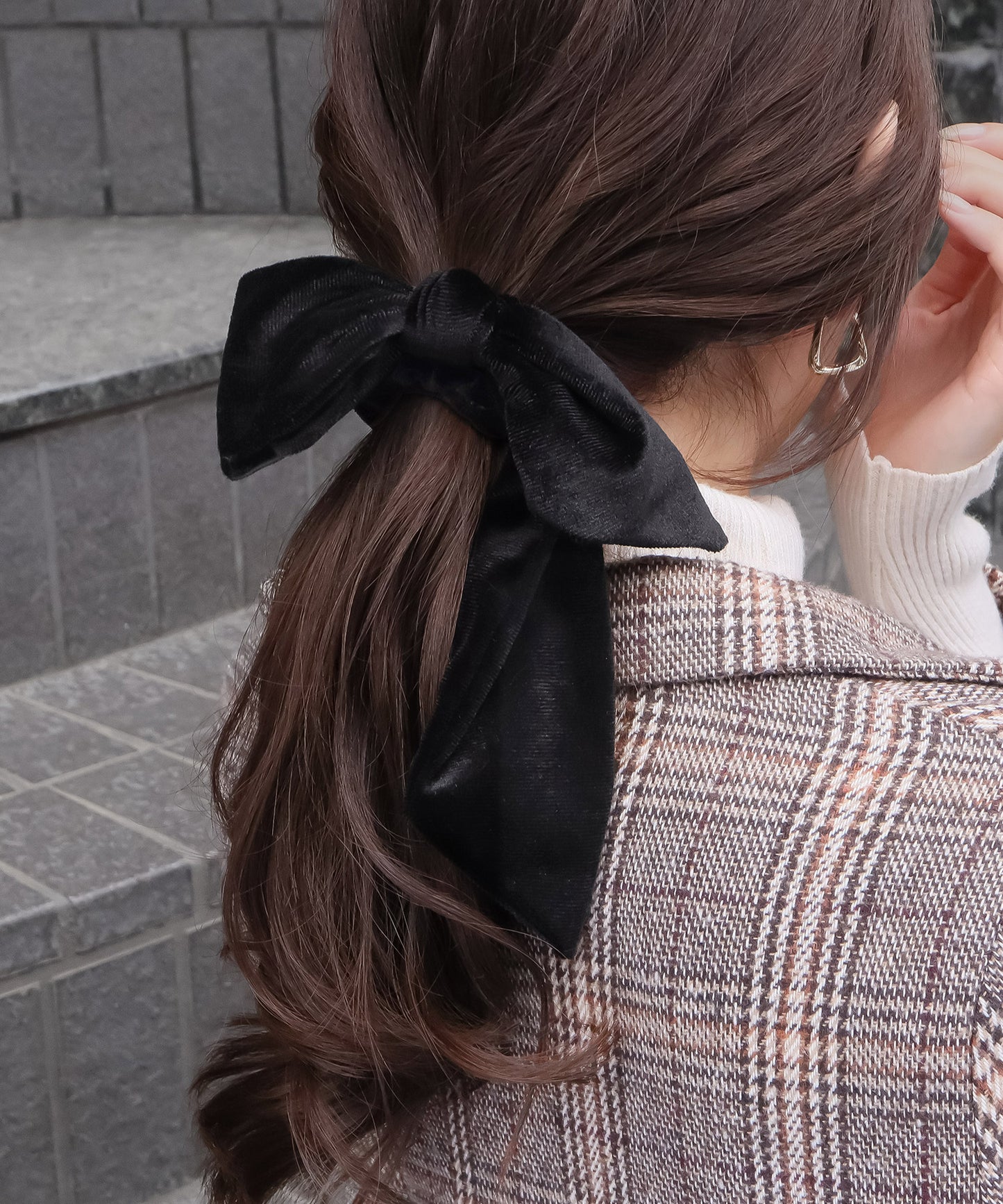 【今週末限定価格】blackdia ocean 2type ベロア リボンシュシュ