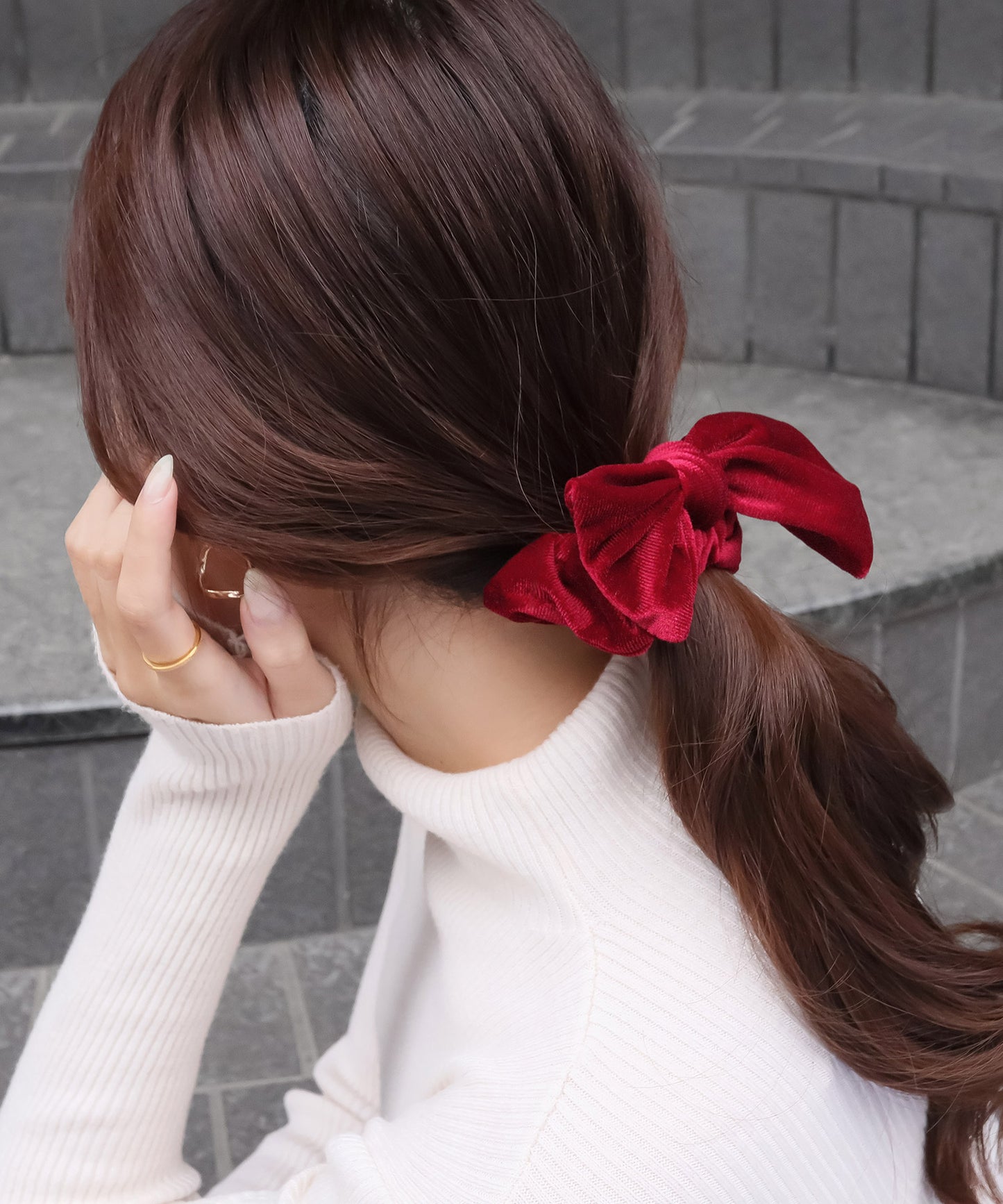 【今週末限定価格】blackdia ocean 2type ベロア リボンシュシュ