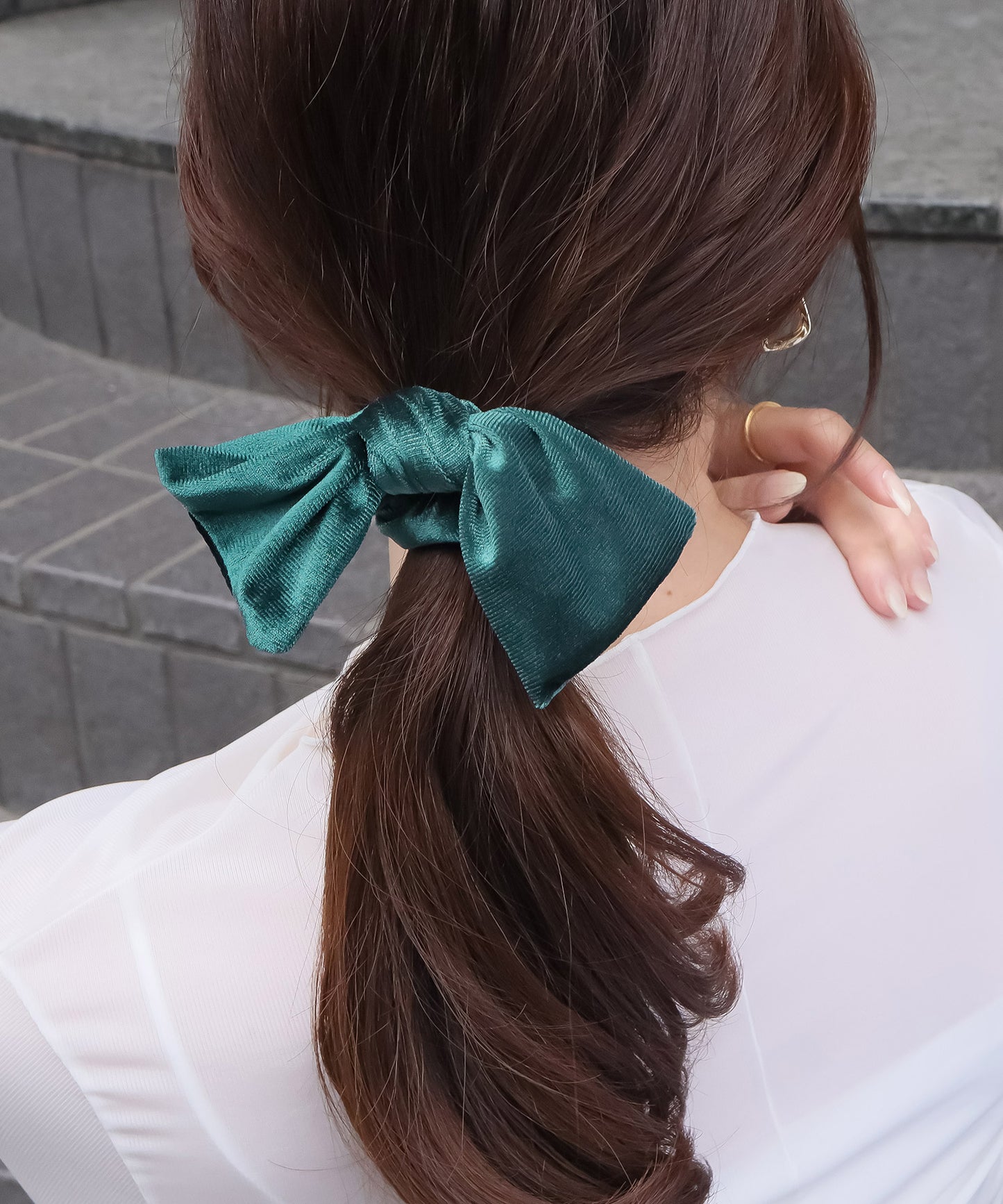 【今週末限定価格】blackdia ocean 2type ベロア リボンシュシュ