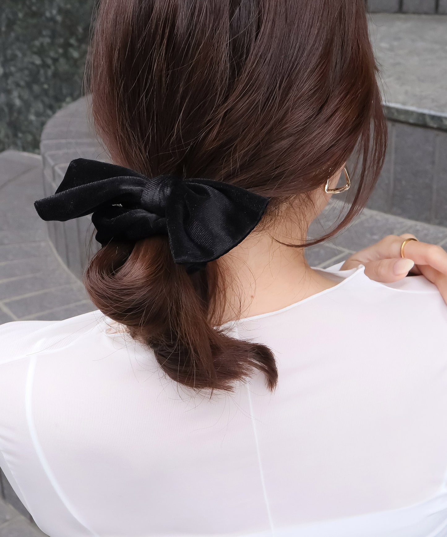 【今週末限定価格】blackdia ocean 2type ベロア リボンシュシュ