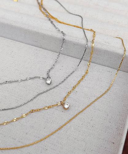 blackdia ocean ジルコニアダブルチェーンネックレス