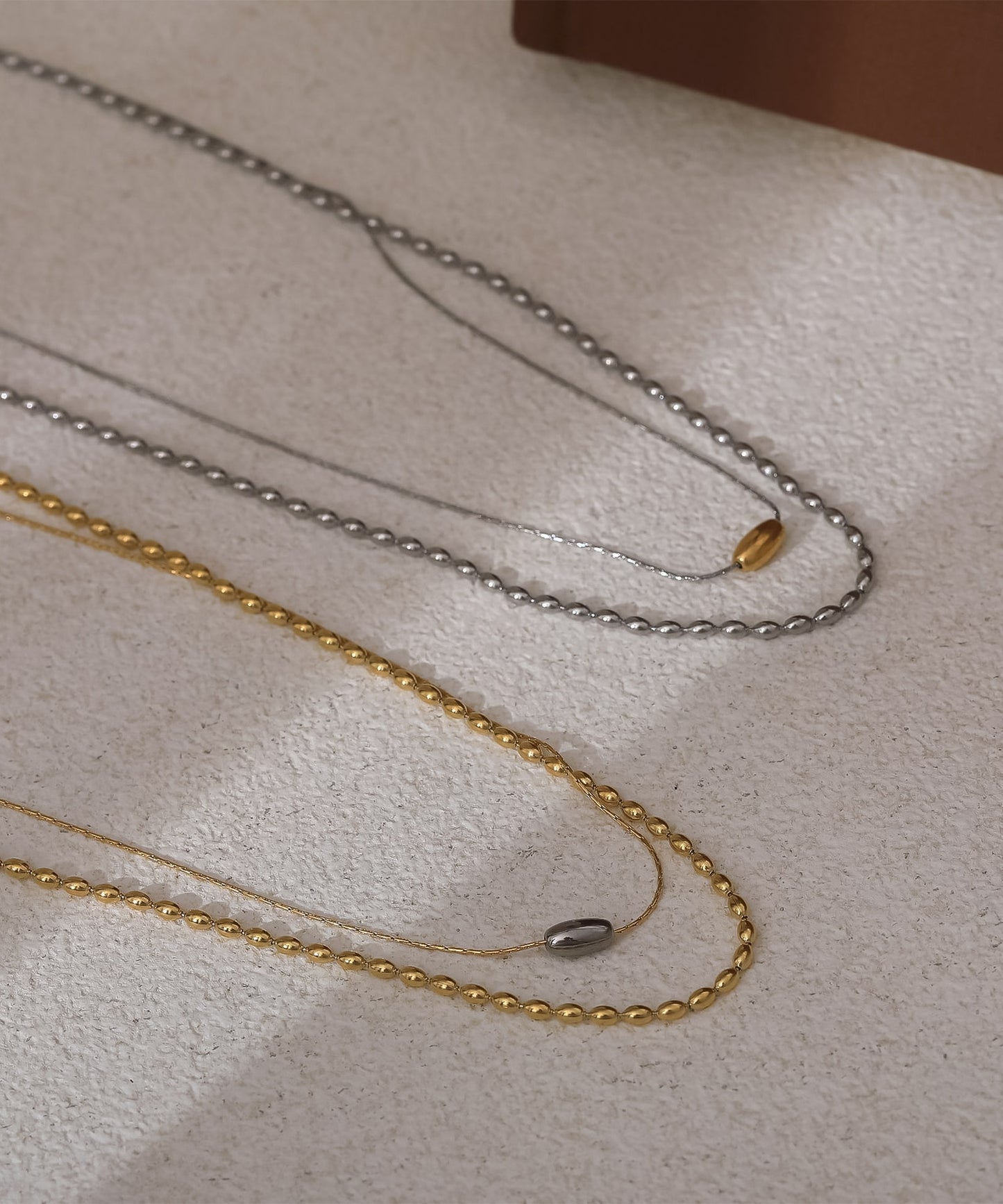 blackdia ocean バイカラー ダブルチェーンネックレス