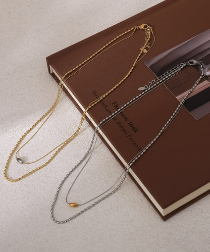 blackdia ocean バイカラー ダブルチェーンネックレス