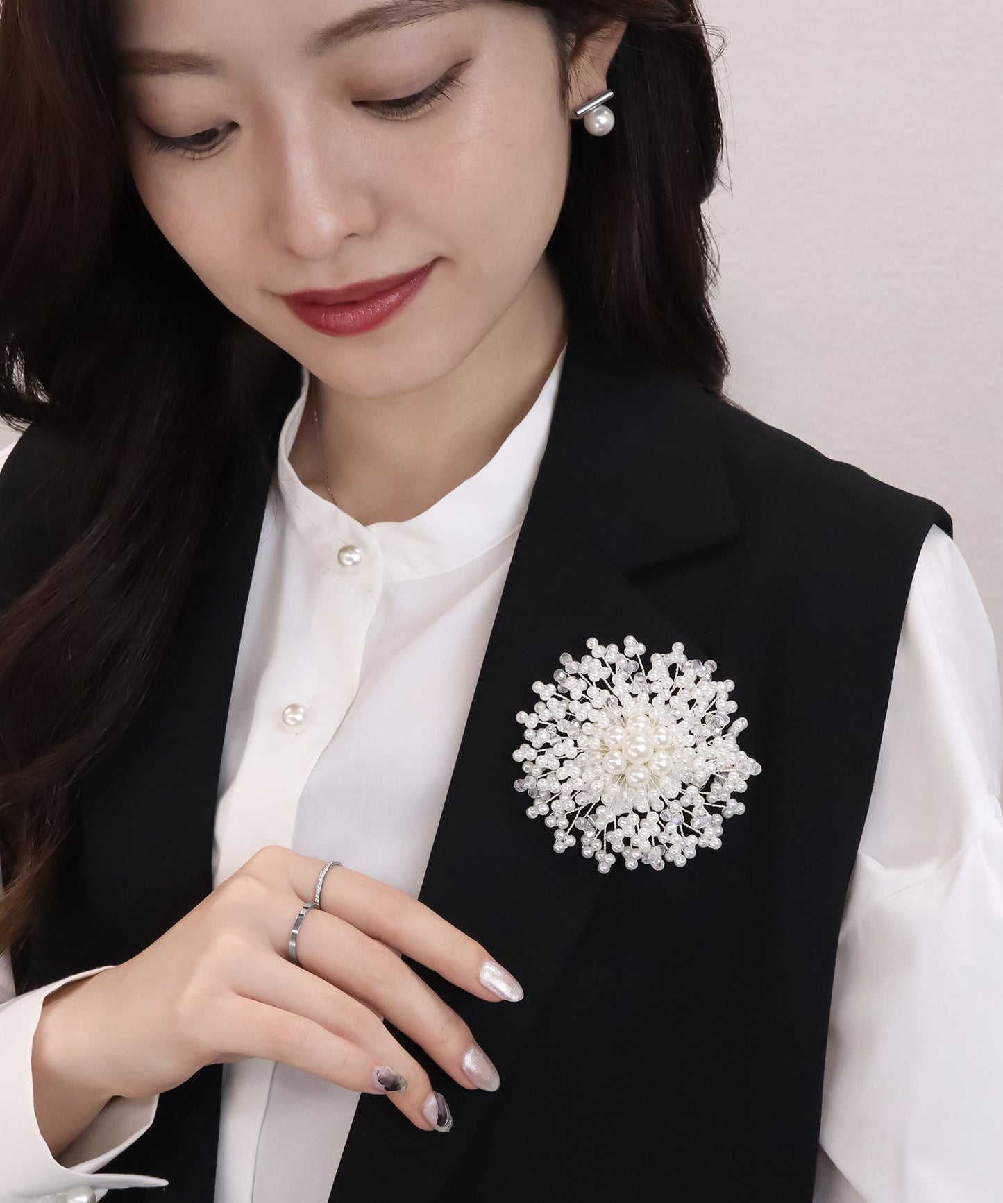 blackdia ocean パールフラワーブローチ