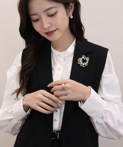 blackdia ocean パールリースブローチ