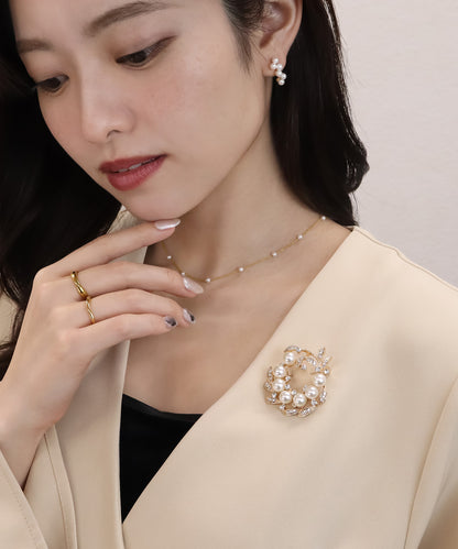 blackdia ocean パールリースブローチ