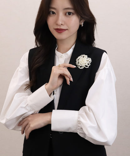 blackdia ocean フラワーパールブローチ