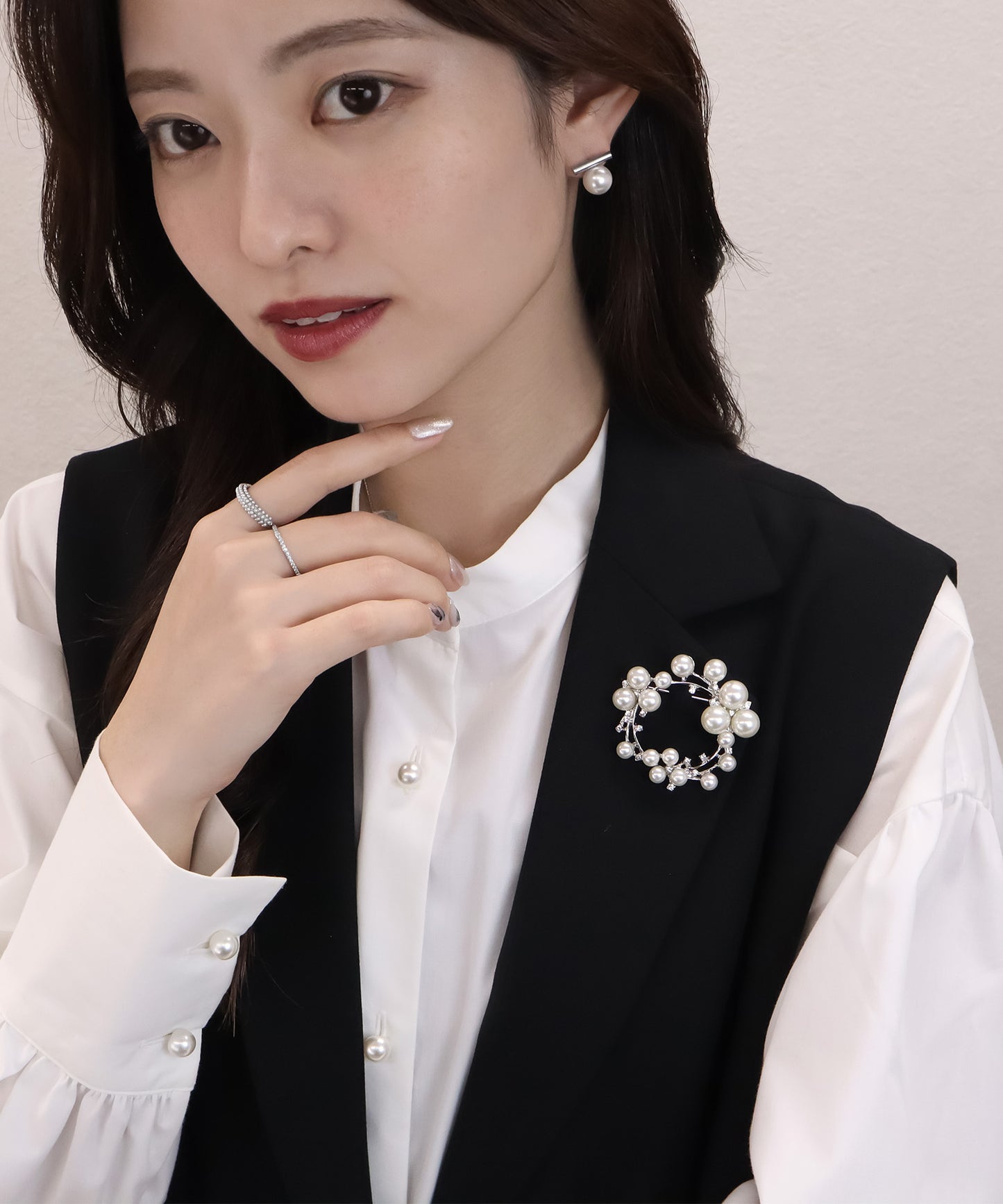 blackdia ocean パールストーンブローチ