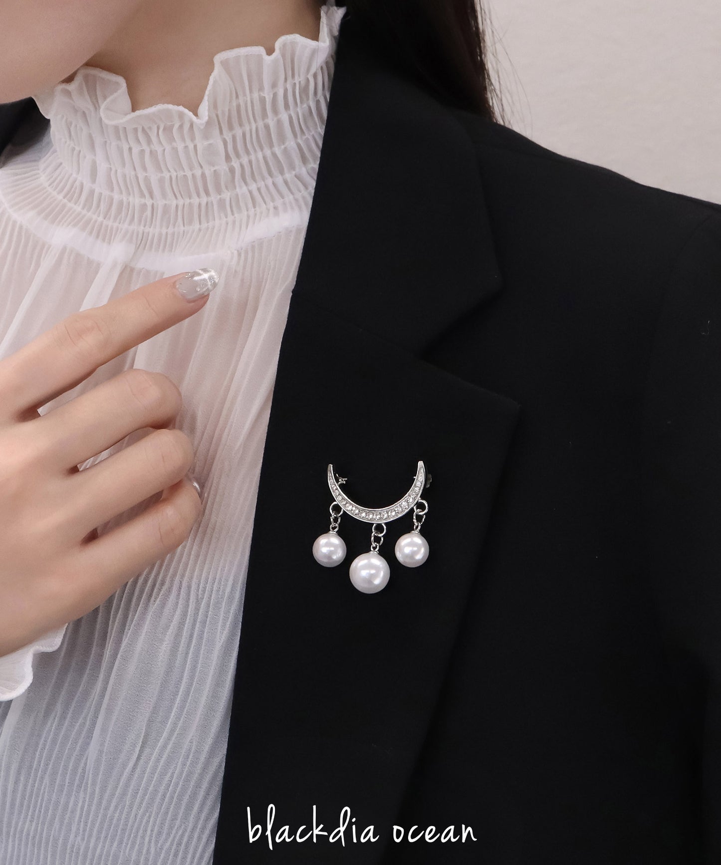 blackdia ocean パール＆ジルコニアブローチ( 2type )