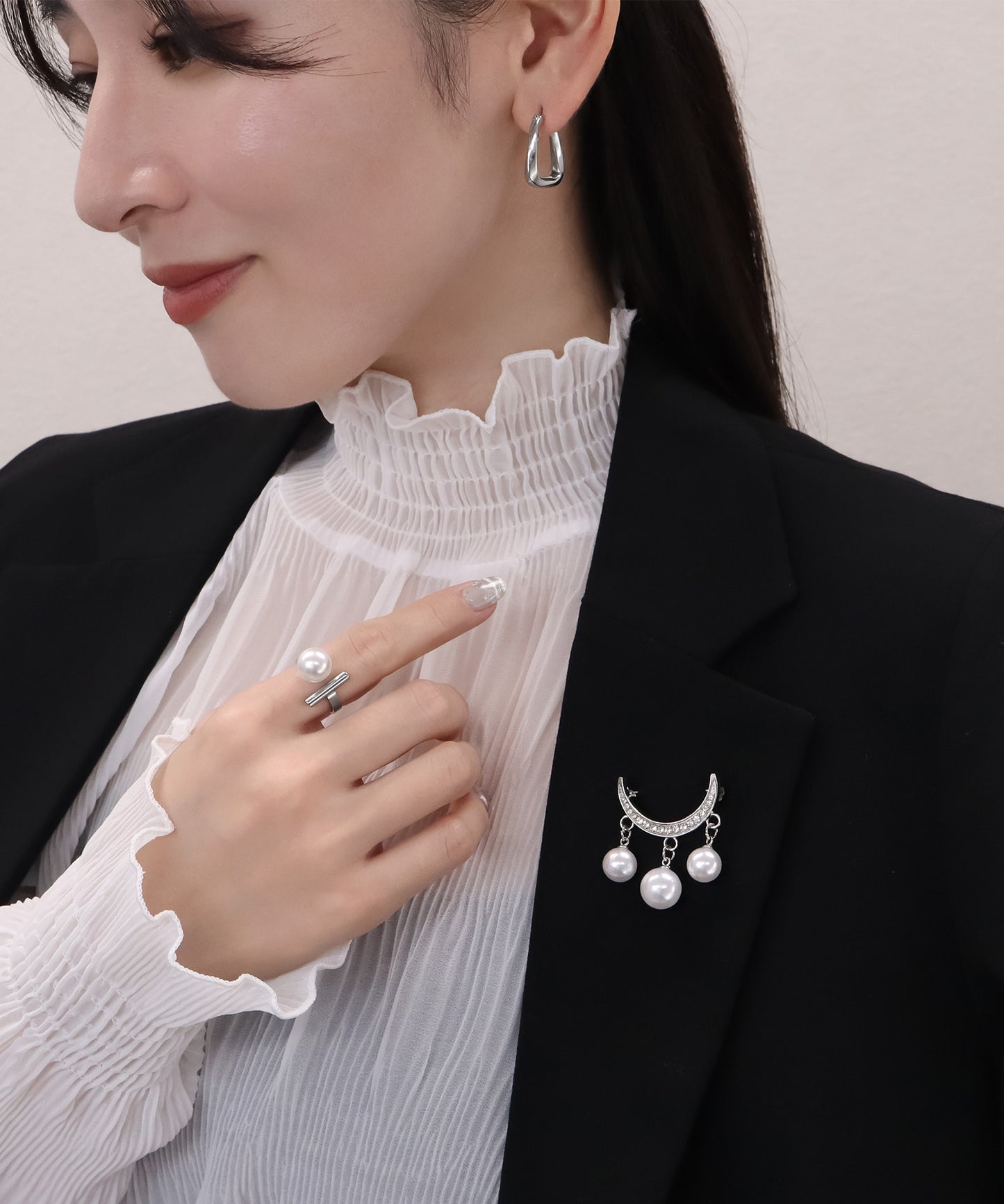 blackdia ocean パール＆ジルコニアブローチ( 2type )