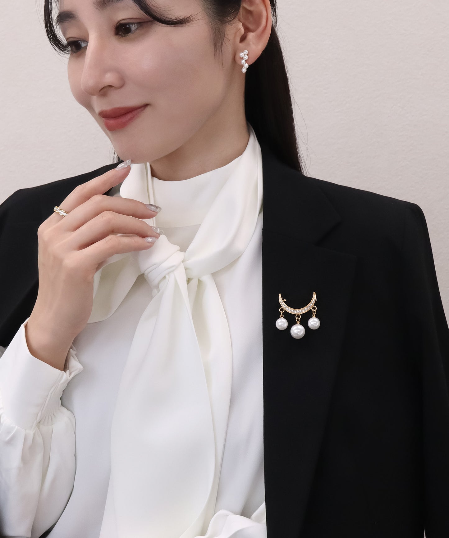 blackdia ocean パール＆ジルコニアブローチ( 2type )