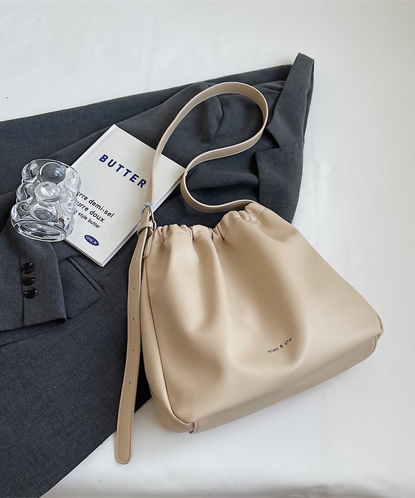 blackdia ocean レザー 巾着 ショルダー バッグ( 3color )