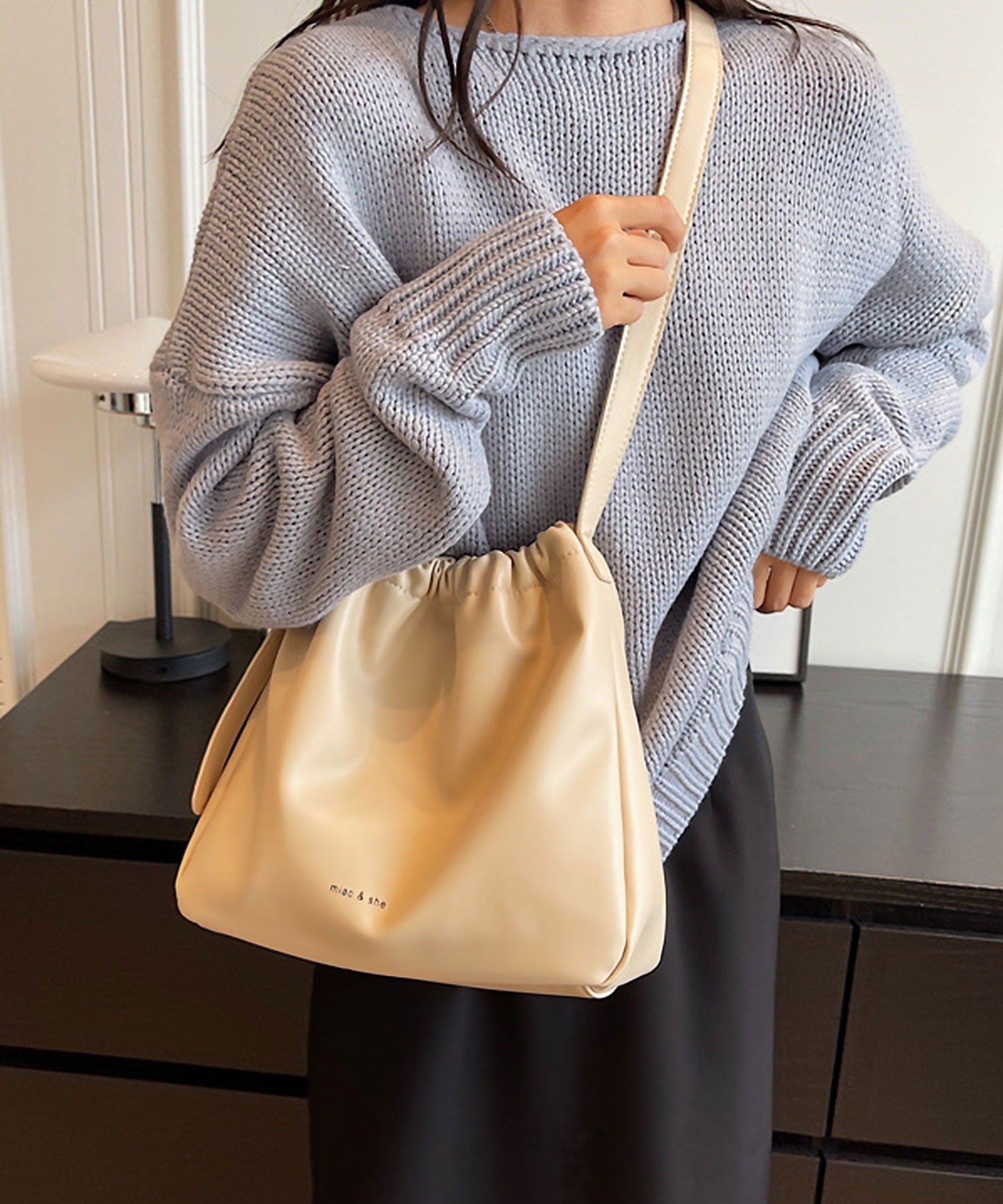 今週末限定価格】blackdia ocean レザー 巾着 ショルダー バッグ( 3color )