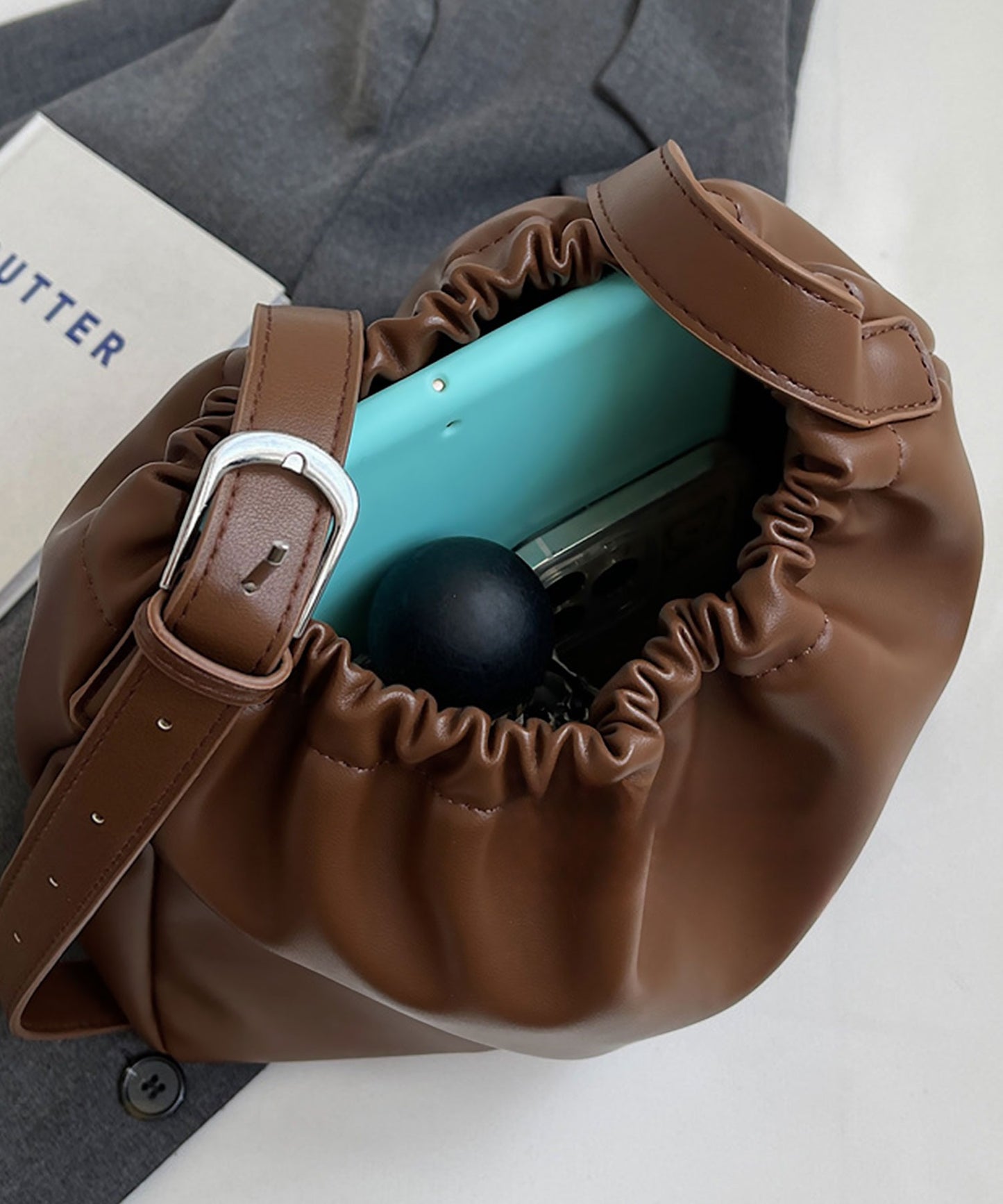 blackdia ocean レザー 巾着 ショルダー バッグ( 3color )