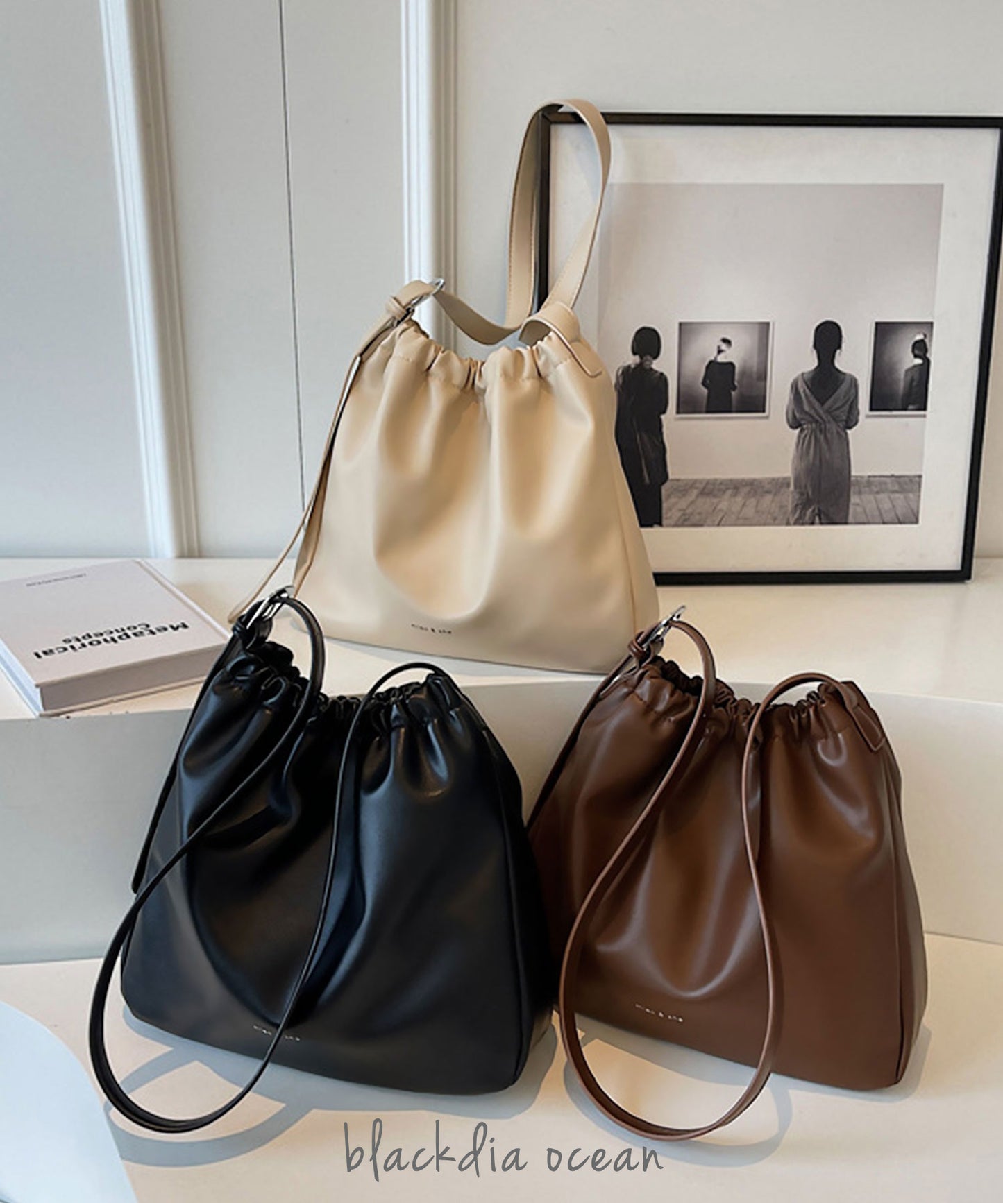 blackdia ocean レザー 巾着 ショルダー バッグ( 3color )