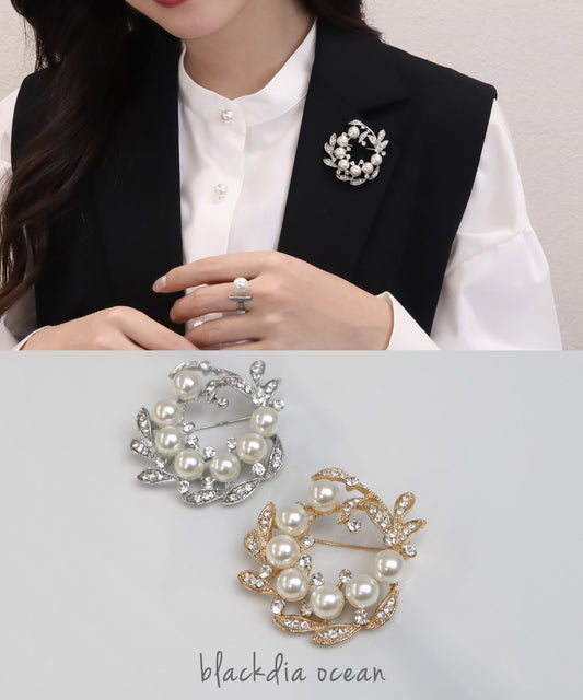 blackdia ocean パールリースブローチ