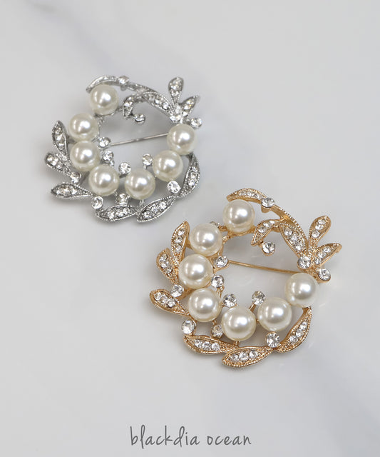 blackdia ocean パールリースブローチ