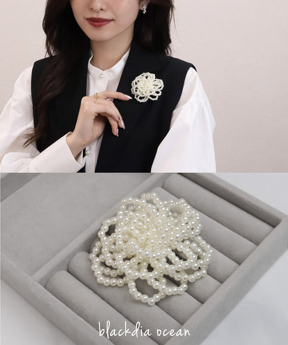 blackdia ocean フラワーパールブローチ