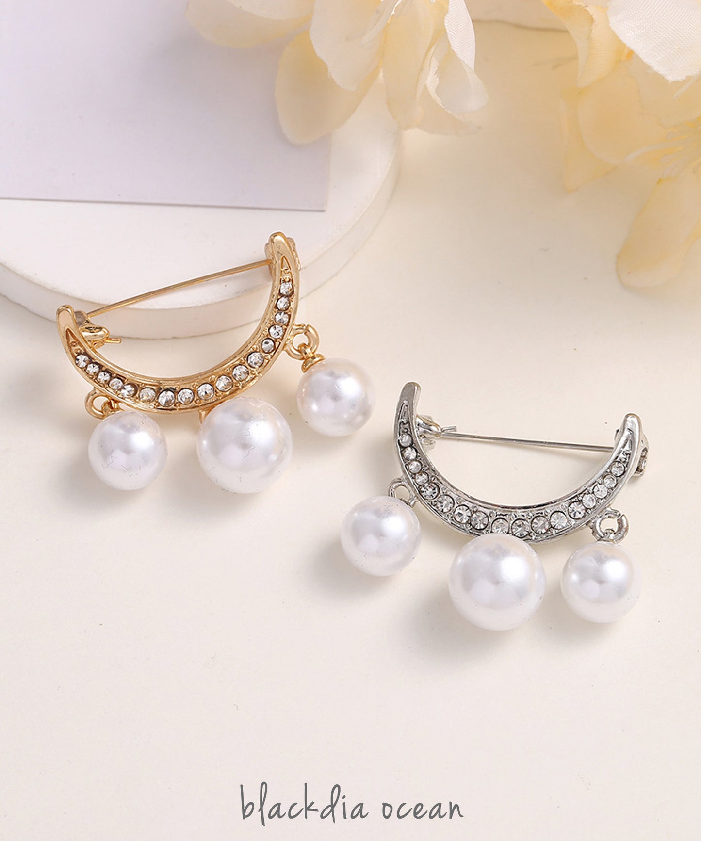 blackdia ocean パール＆ジルコニアブローチ
