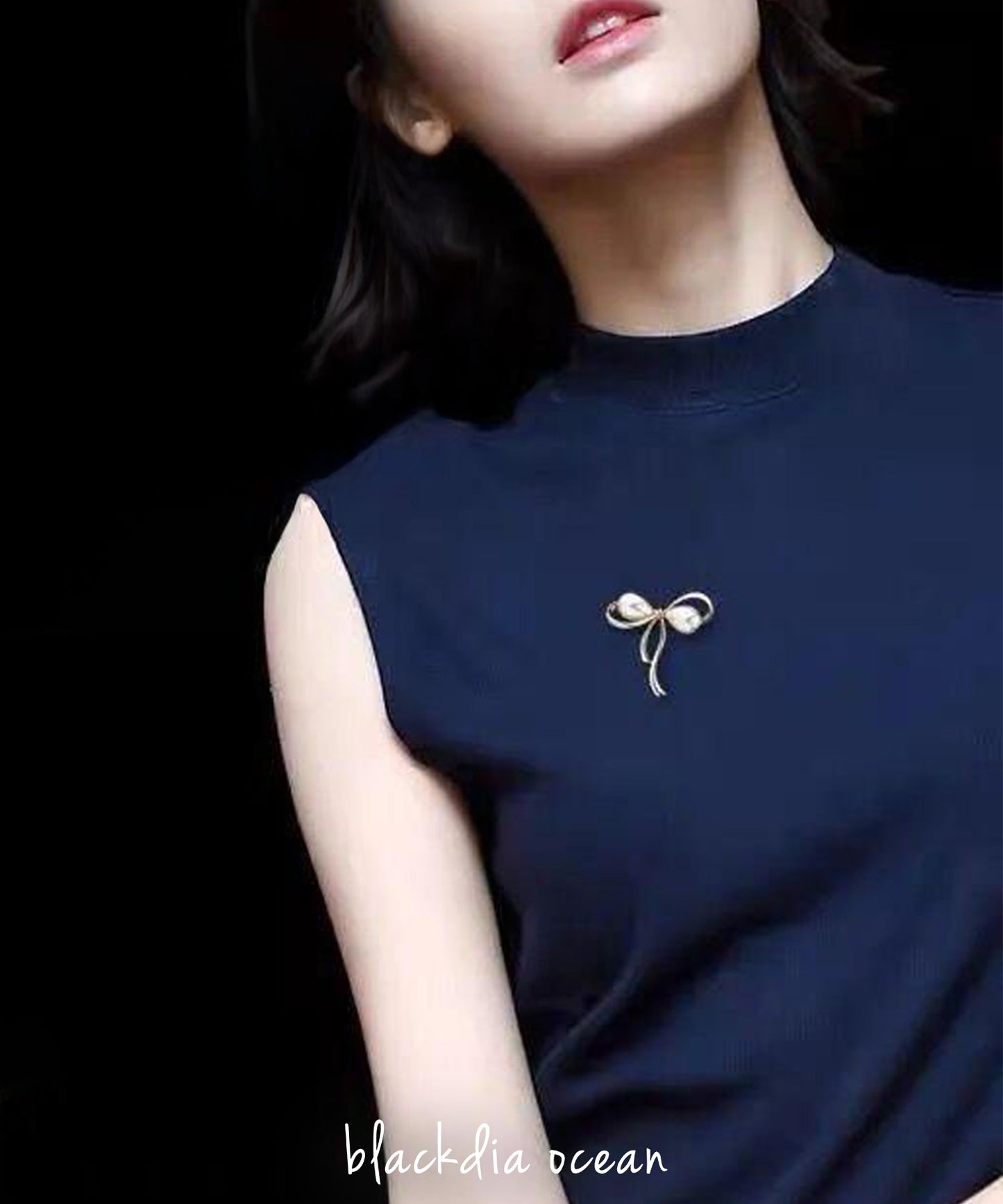 blackdia ocean ニュアンスリボンパールブローチ