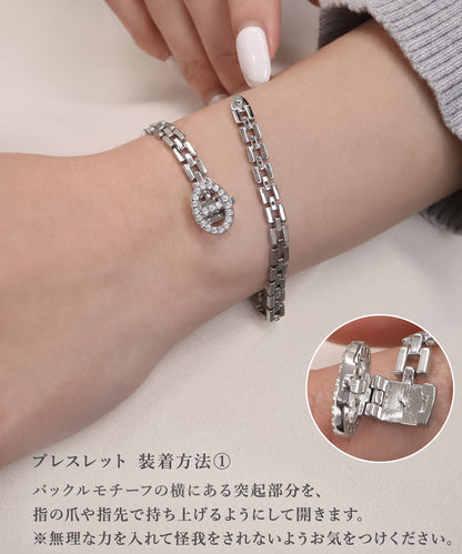 blackdia ocean ジルコニアバックルブレスレット
