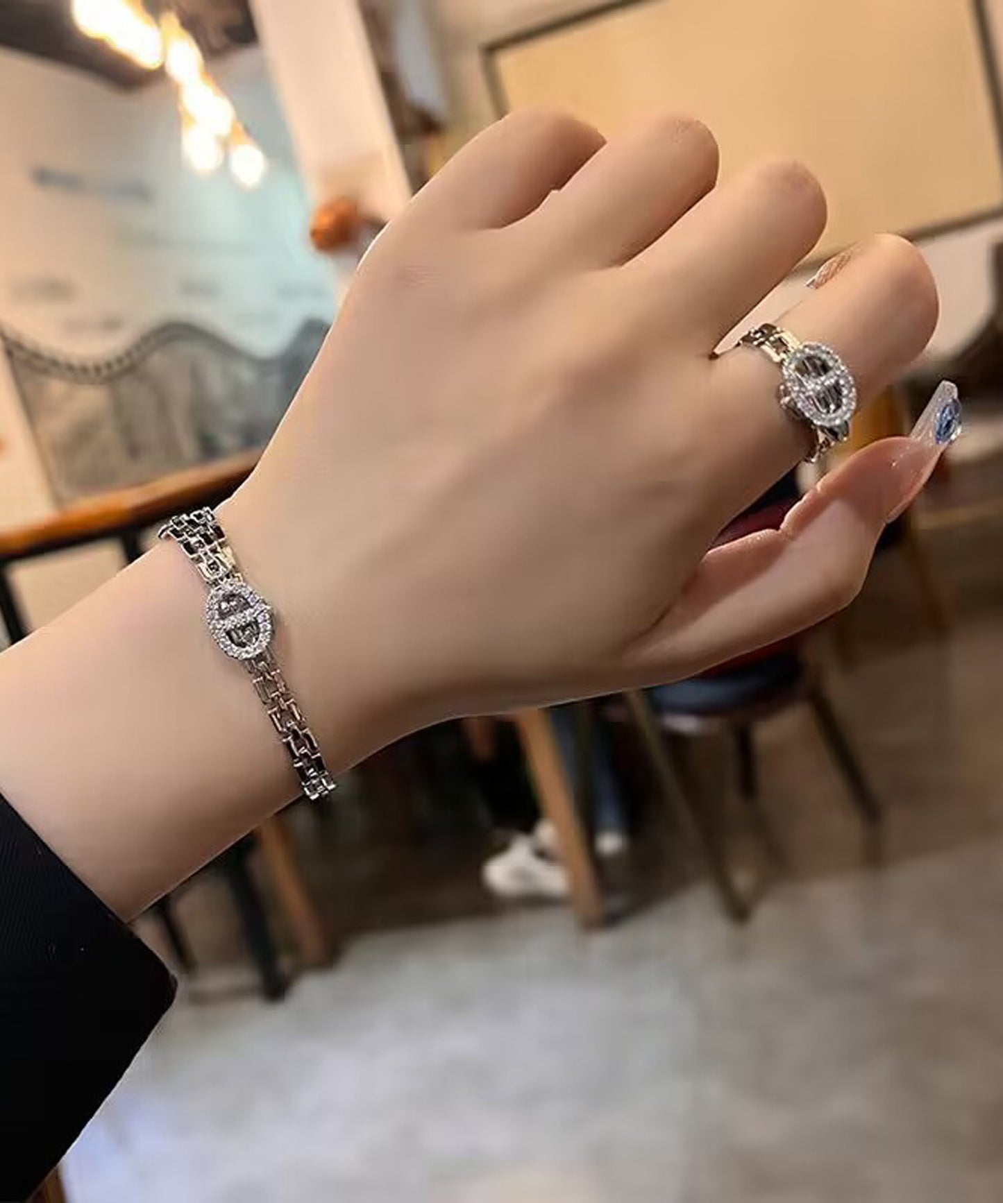 blackdia ocean ジルコニアバックルブレスレット