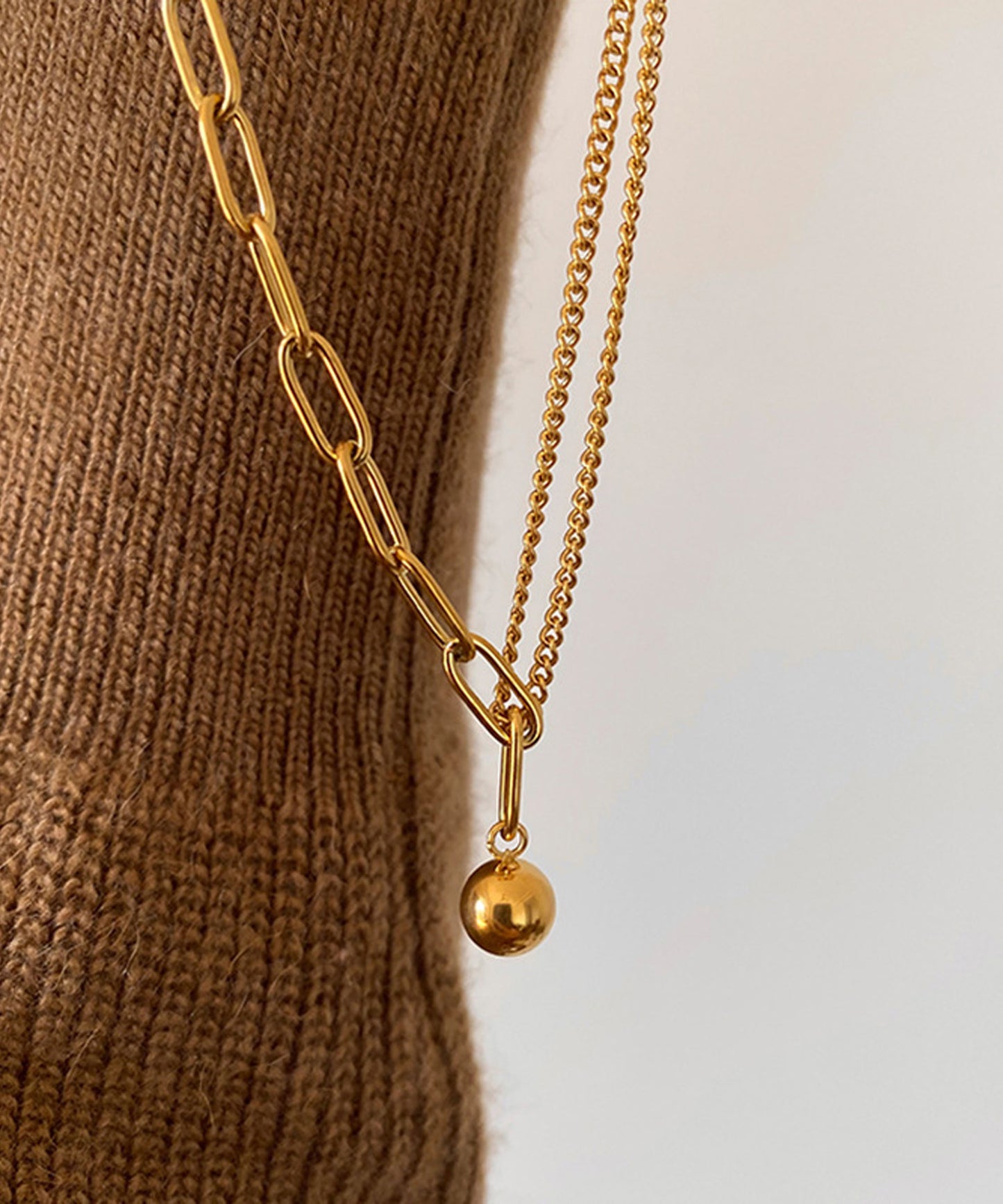 blackdia ocean ミックスチェーンボールチャームネックレス