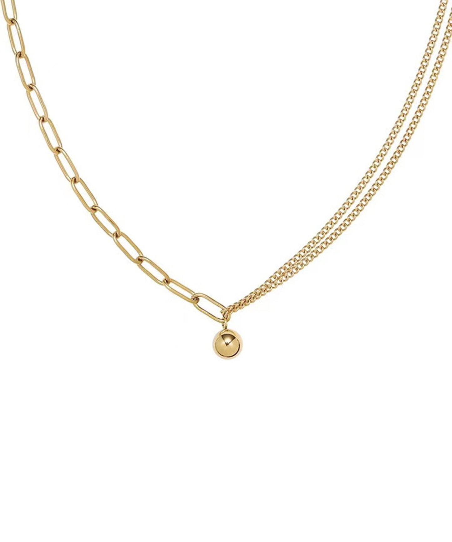 blackdia ocean ミックスチェーンボールチャームネックレス