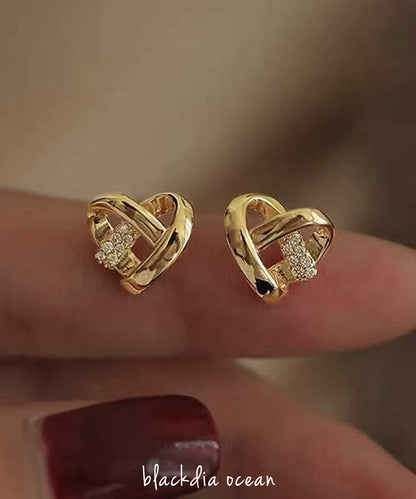 【今週末限定価格】blackdia ocean ジルコニア ツイストハート イヤリング
