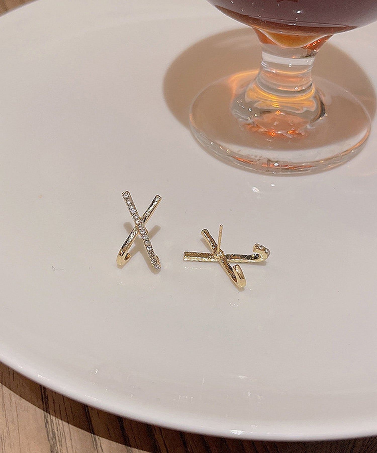 blackdia ocean ジルコニア クロス ピアス/イヤリング