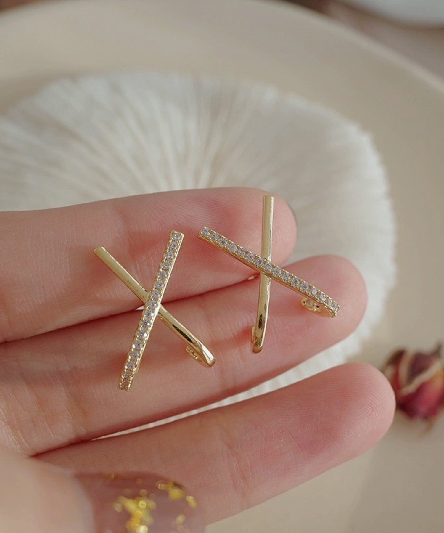 blackdia ocean ジルコニア クロス ピアス/イヤリング