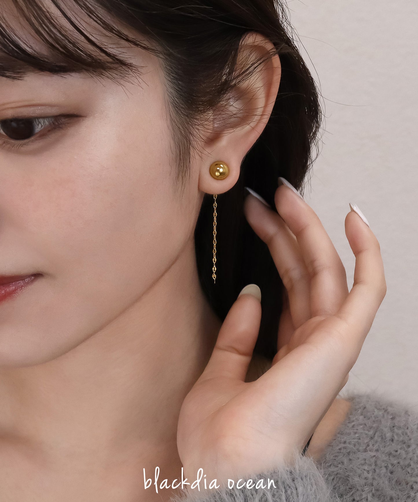 blackdia ocean マグネットペタルチェーンイヤリング