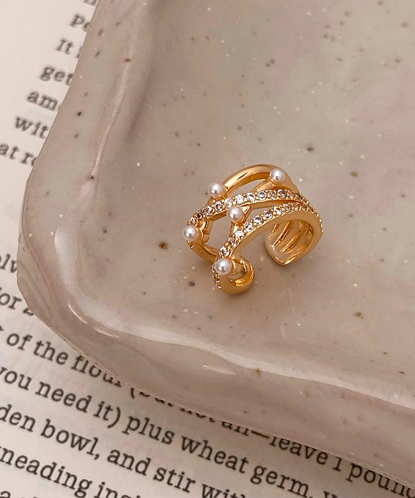 blackdia ocean ミニパールレイヤードイヤーカフ