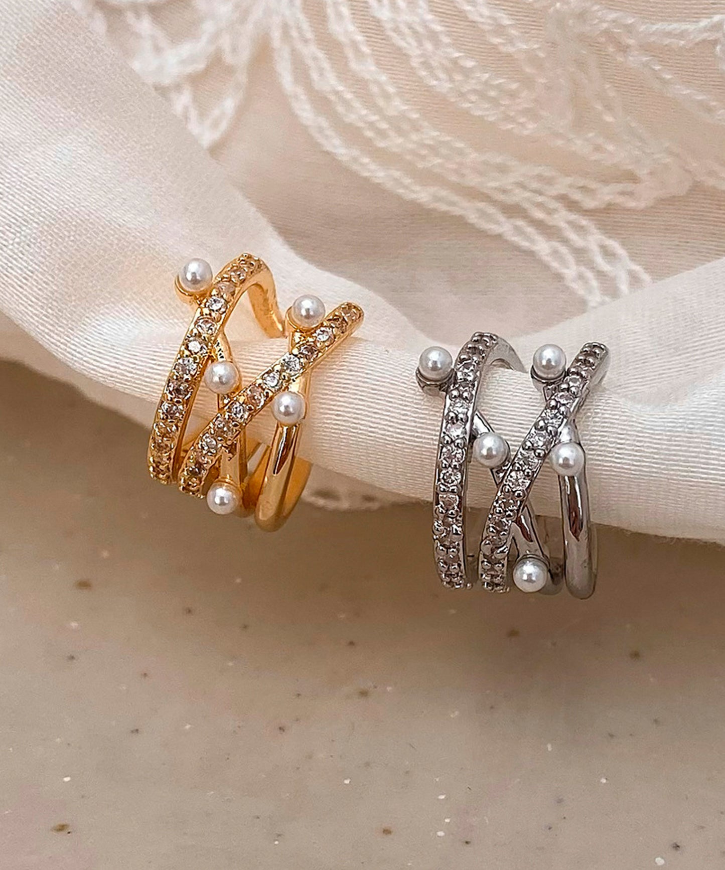 blackdia ocean ミニパールレイヤードイヤーカフ