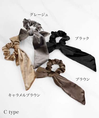 【今週末限定価格】blackdia ocean 3type ベロア リボンシュシュ