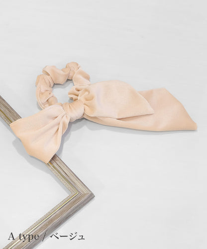 【今週末限定価格】blackdia ocean 2type ベロア リボンシュシュ