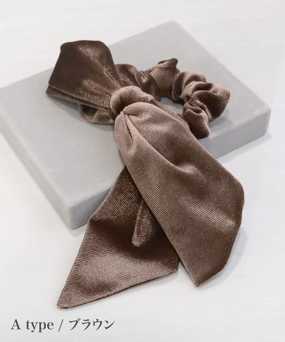 【今週末限定価格】blackdia ocean 2type ベロア リボンシュシュ