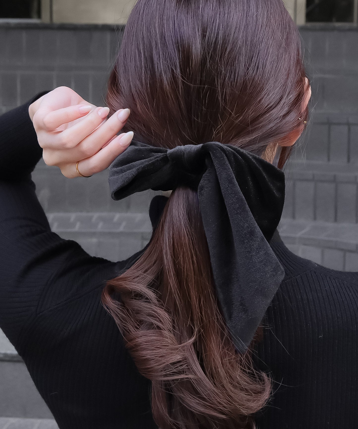 【今週末限定価格】blackdia ocean 2type ベロア リボンシュシュ