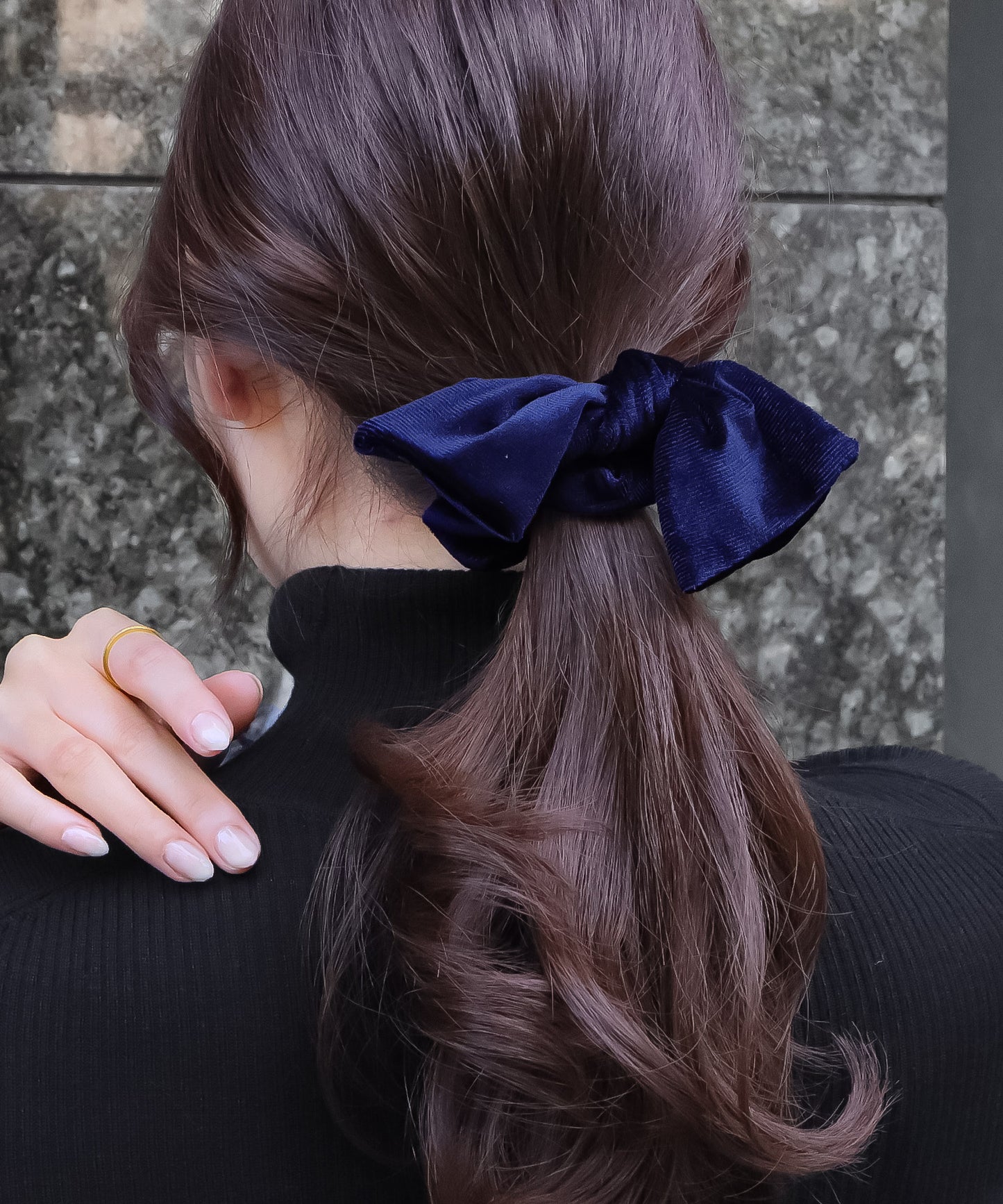 【今週末限定価格】blackdia ocean 2type ベロア リボンシュシュ