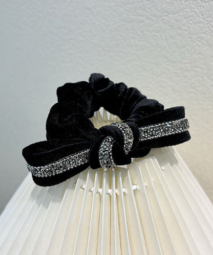 blackdia ocean ストーン付きベロアリボンシュシュ/バレッタ