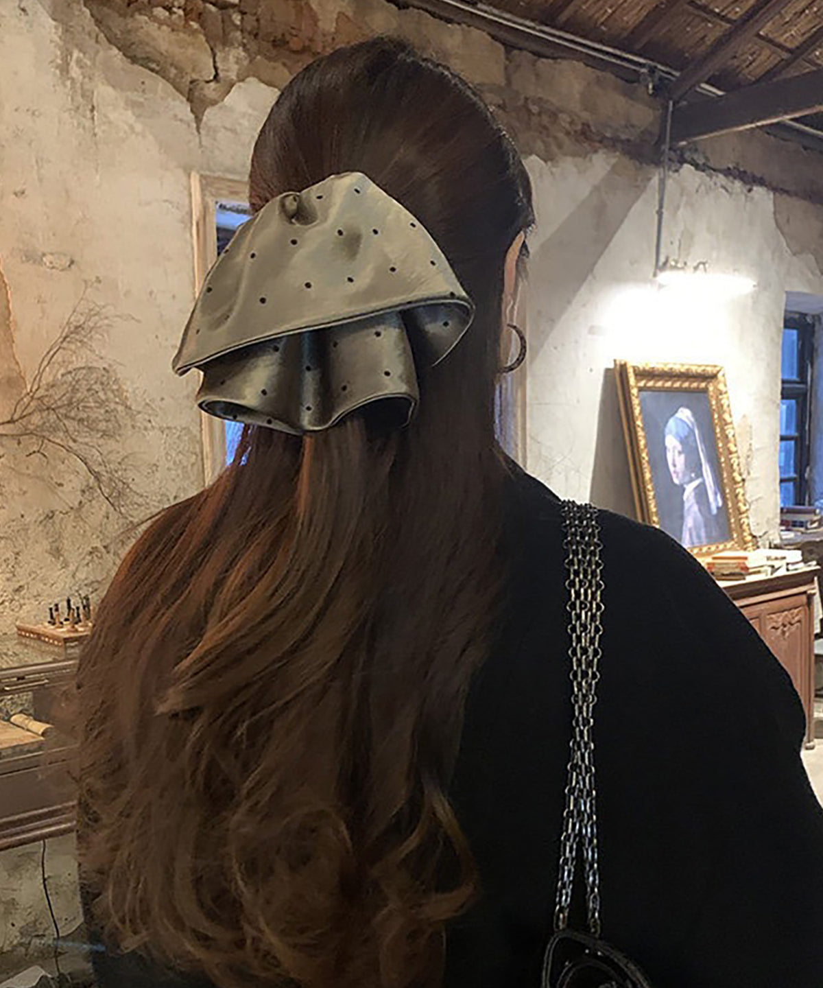 blackdia ocean サテン ドット ヘアクリップ