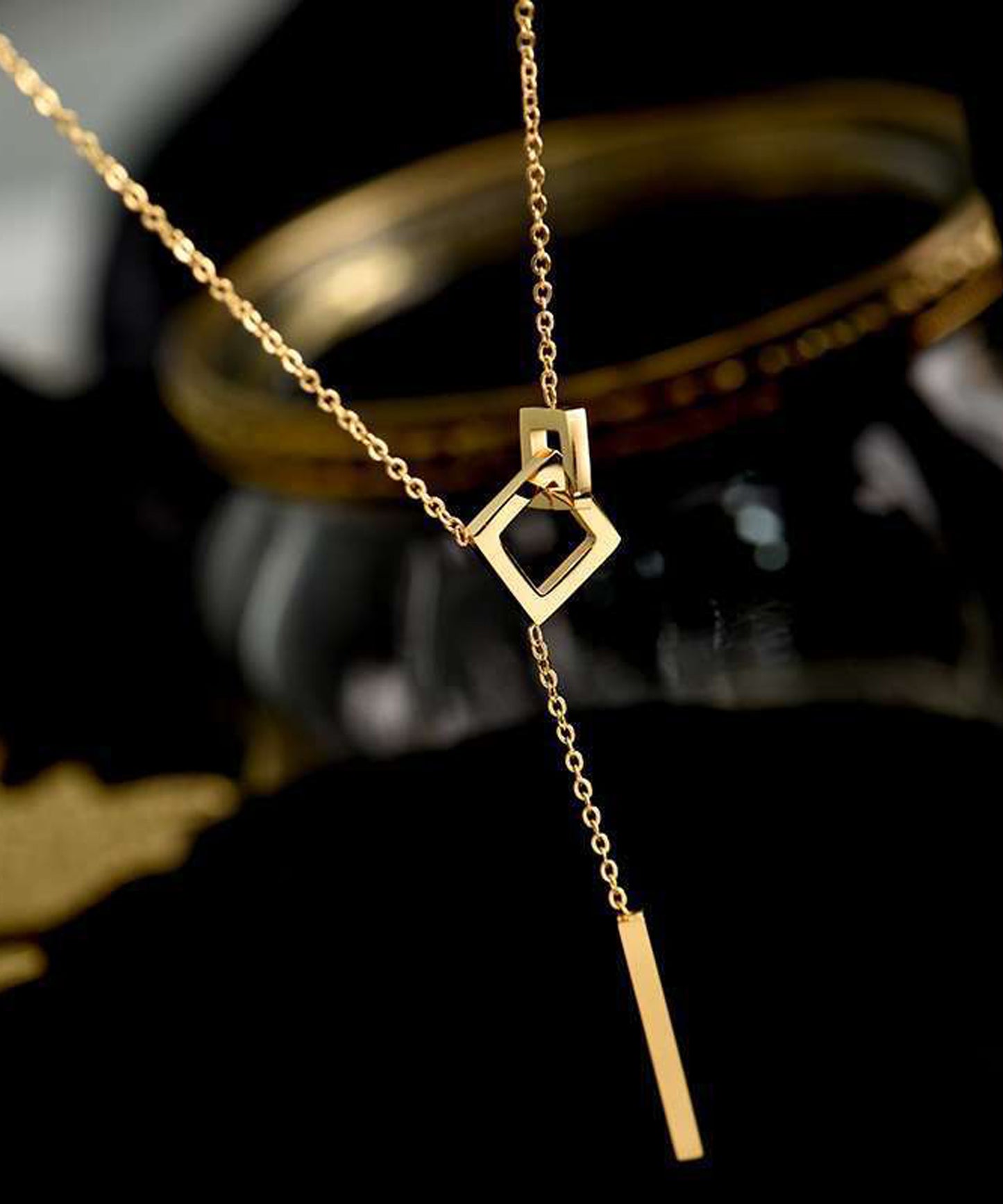 blackdia ocean ダブルスクエアチェーンネックレス